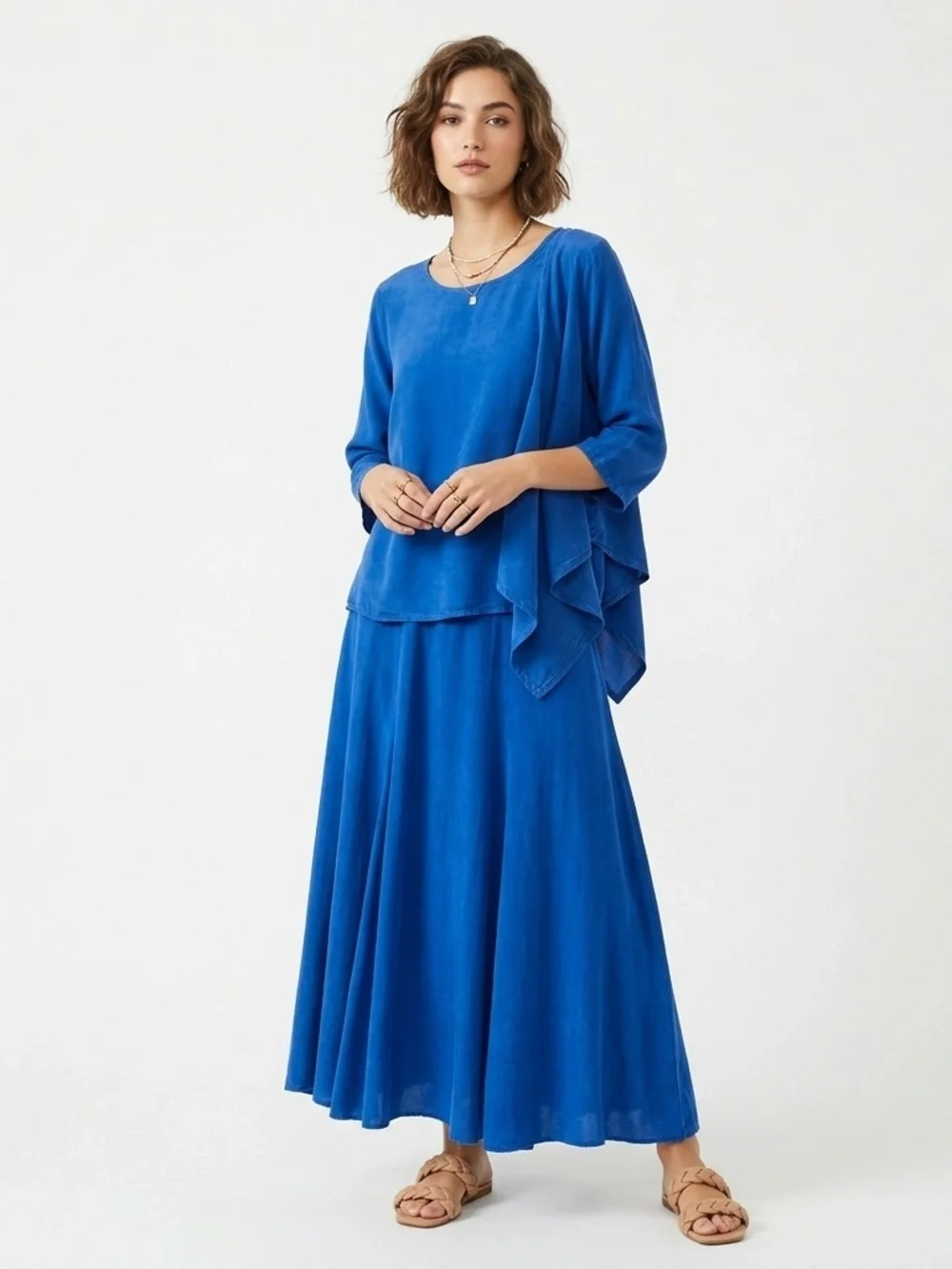 Dream Weaver Judith Kidd Lagenlook Rayon Set Blue M